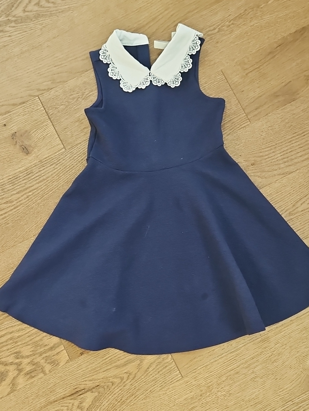 Janie and Jack Navy Dress with White Lace Collar